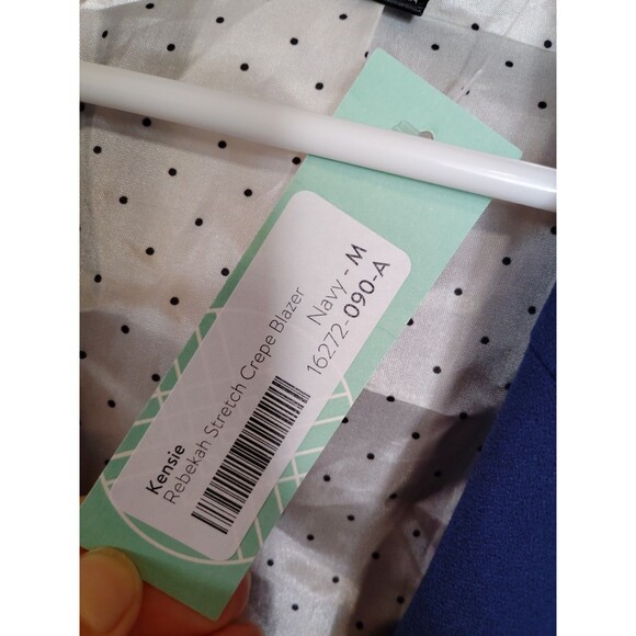 Kenzie Rebekah Stretch Crepe Blazer Navy Size Medium - Picture 3 of 7